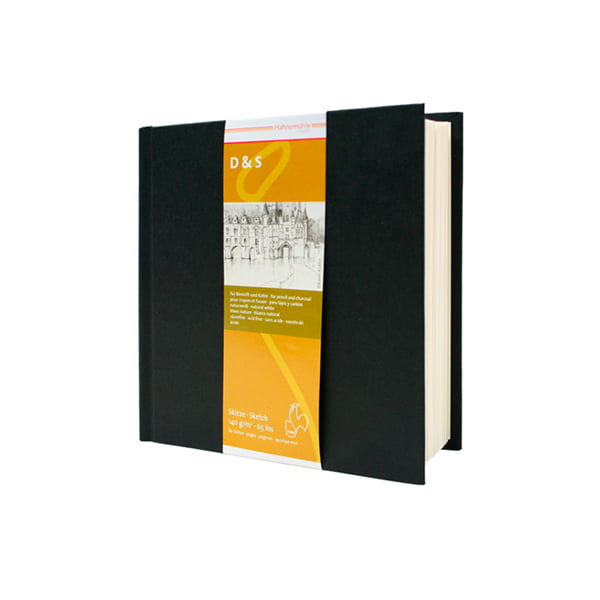 Hahnemule "D&S" Black Hardback Sketch Book 140g - 140x140mm Square