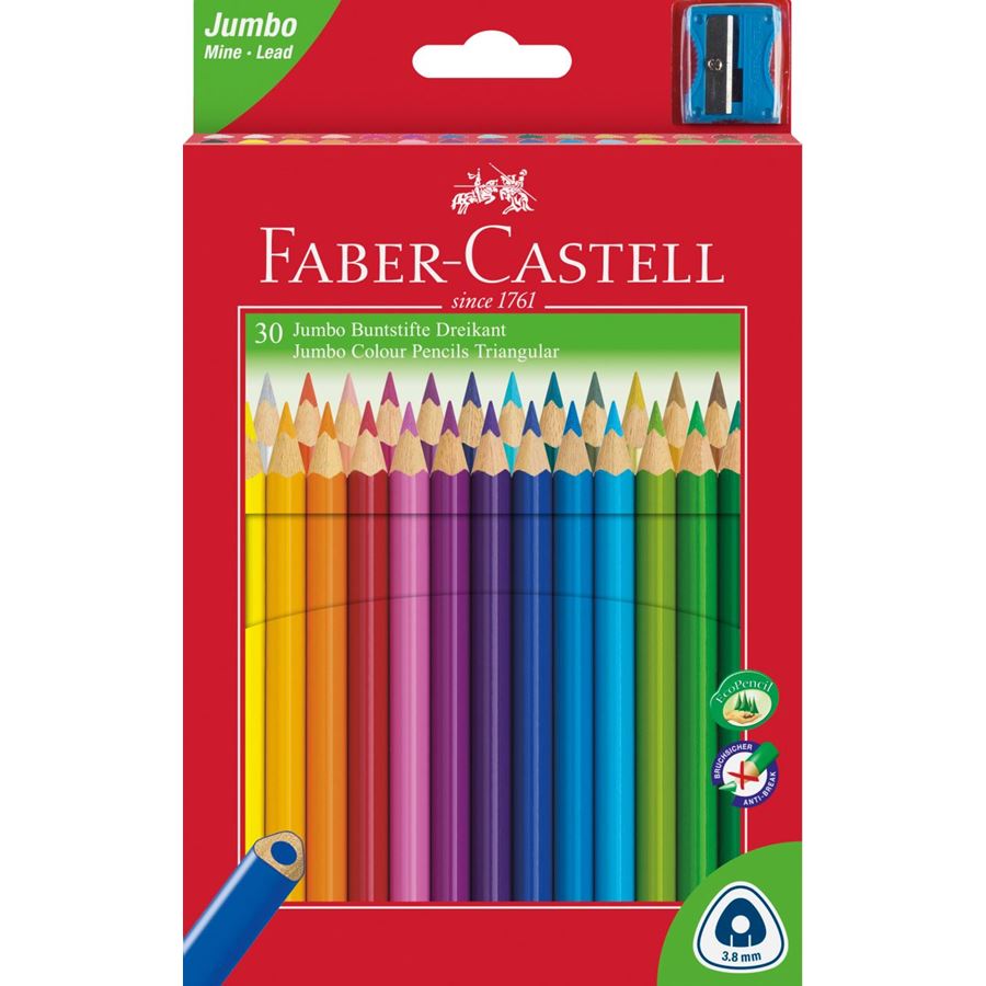 FABER CASTELL Junior Triangular Colouring Pencil - Box of 30