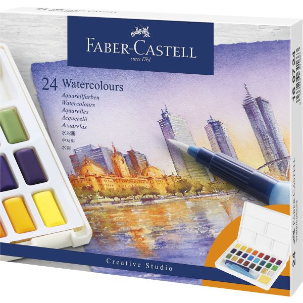 Faber Castell Watercolour Travel Set - 24 Half Pans