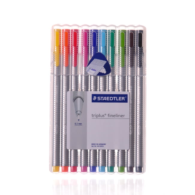 Triplus Fineliner Pen - Set of 10 in plastic wallet