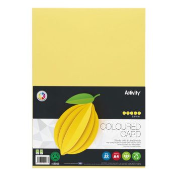 A4 Yellow Colour Card 160g - Pack of 50