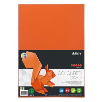 A4 Orange Colour Card 160g - Pack of 50