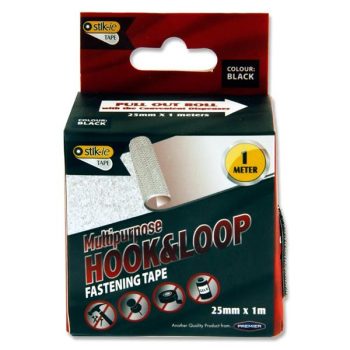 Hook & Loop velcro strip Black - 1 metre