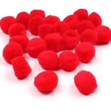Pom Poms 25mm / 40mm Red