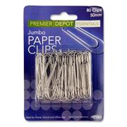 Jumbo Paper Clips 50mm - pack of 80