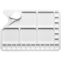 Paint palette rectangle shaped with mixing wells