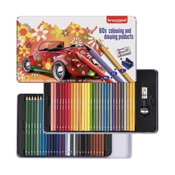 Bruynzeel 60 Piece Tin Box Colouring Set