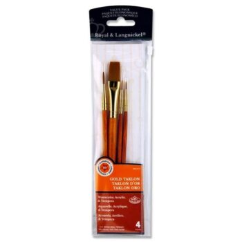 Gold Taklon Short-Handle 4 Pce Brush Set