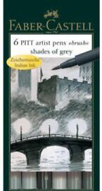 Faber Castell 6 PITT Pen Set - "Shades of Grey"