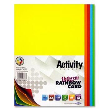 A4 Asst'd Card Strong Colours - Pack of 50