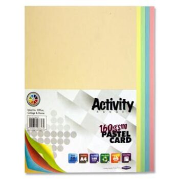 A4 Asst'd Card Pastel Colours - Pack of 50