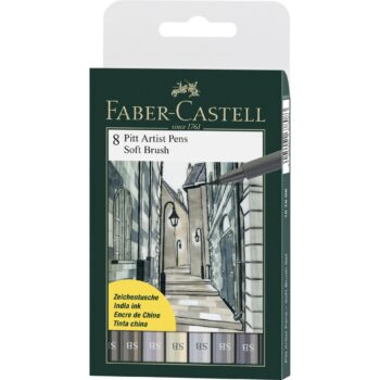 Faber Castell PITT Artist Pens - Wallet of 8 Soft Brush