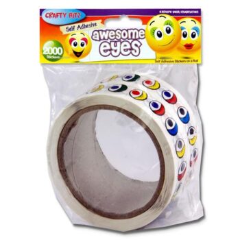 Self Adhesive COLOURED EYES in Pairs Roll of 2000