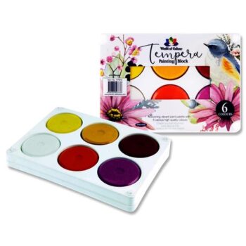 Tempera Painting Blocks Set of 6 - Red & Yellows