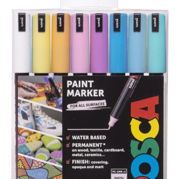 POSCA PC 1MR (Ultra Fine Tip 0.7mm) Paint Marker Set of 8 - Pastel Colours
