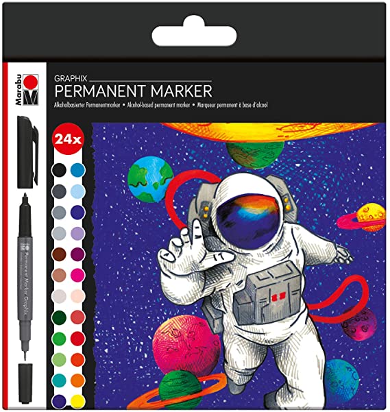 Marabu GRAPHIX Permanent Markers - Set of 24