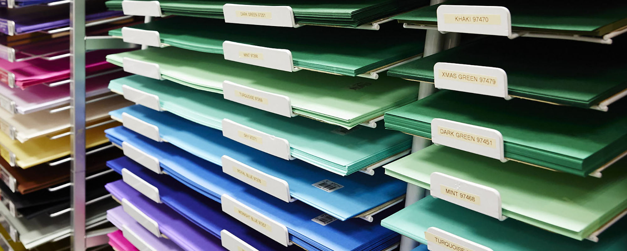 Selection of coloured art card and paper supplies