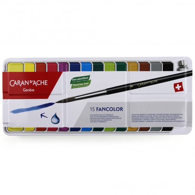 Caran D'Ache 15 Fan Colour Gouache Paint Set
