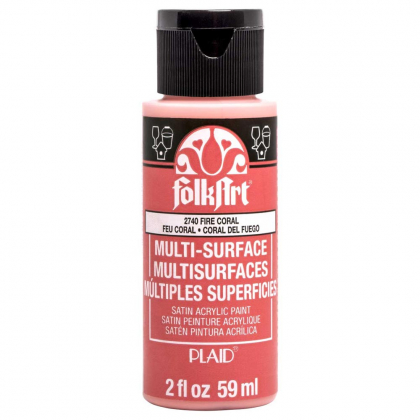 "Folk Art" Multi Surface Acrylic 59ml - Fire Coral (2740)