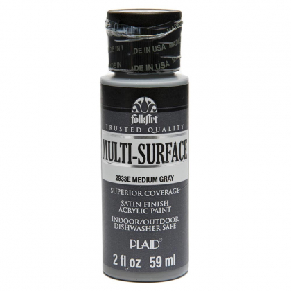 "Folk Art" Multi Surface Acrylic 59ml - Medium Grey (2933)