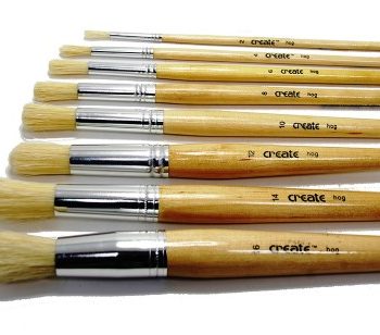 Short Handle Round Hog Brush (Pk 12) - Size 12 (15mm)