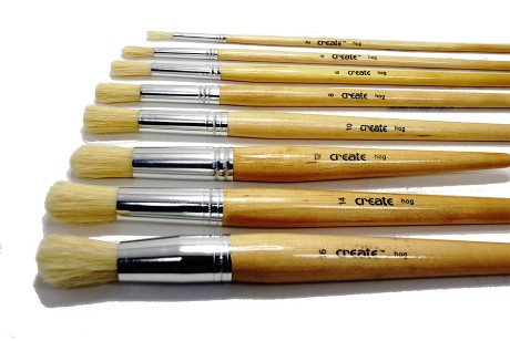 Short Handle Round Hog Brush (Pk 12) - Size 10 (12mm)