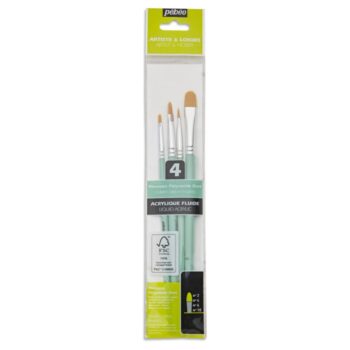 Pebeo Brush Set of 4 - Filbert Synthetic