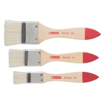 White Bristle Flat Brush Set of 3 - 30, 40 & 50mm
