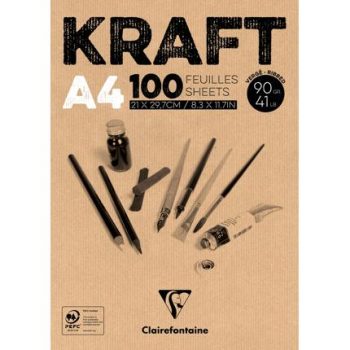Kraft A4 Ribbed Surface Sketch pad - 90gsm