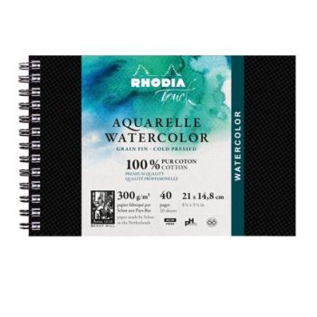 Rhodia Touch Watercolour Paper Wirebound Pad 300gsm 100% Cotton - A5 (21 x 14.8cm)