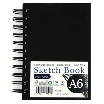 A6 Elements Wirebound Sketchbook (Portrait) - 50 sheets 180g