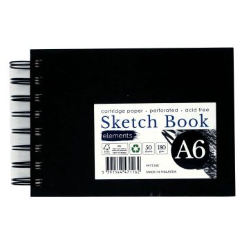 A6 Elements Wirebound Sketchbook (Landscape) - 50 sheets 180g