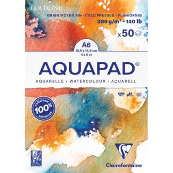 A6 Aquapad Watercolour Pad 50 sheets - 300g Medium Grain