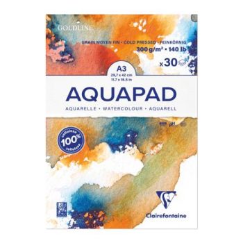 A3 Aquapad Watercolour Pad 30 sheets - 300g Medium Grain